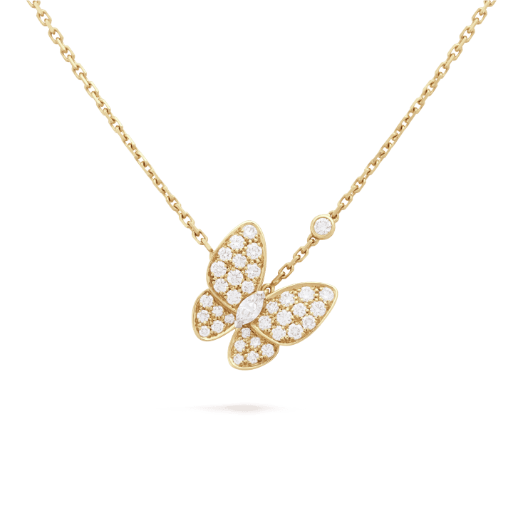 18K Two Butterfly Necklace