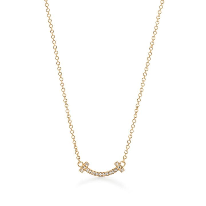 Glassesnfire T Small Diamond Pendant Necklace