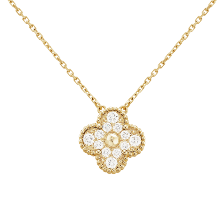 18K Sweet Alhambra Diamond Necklace
